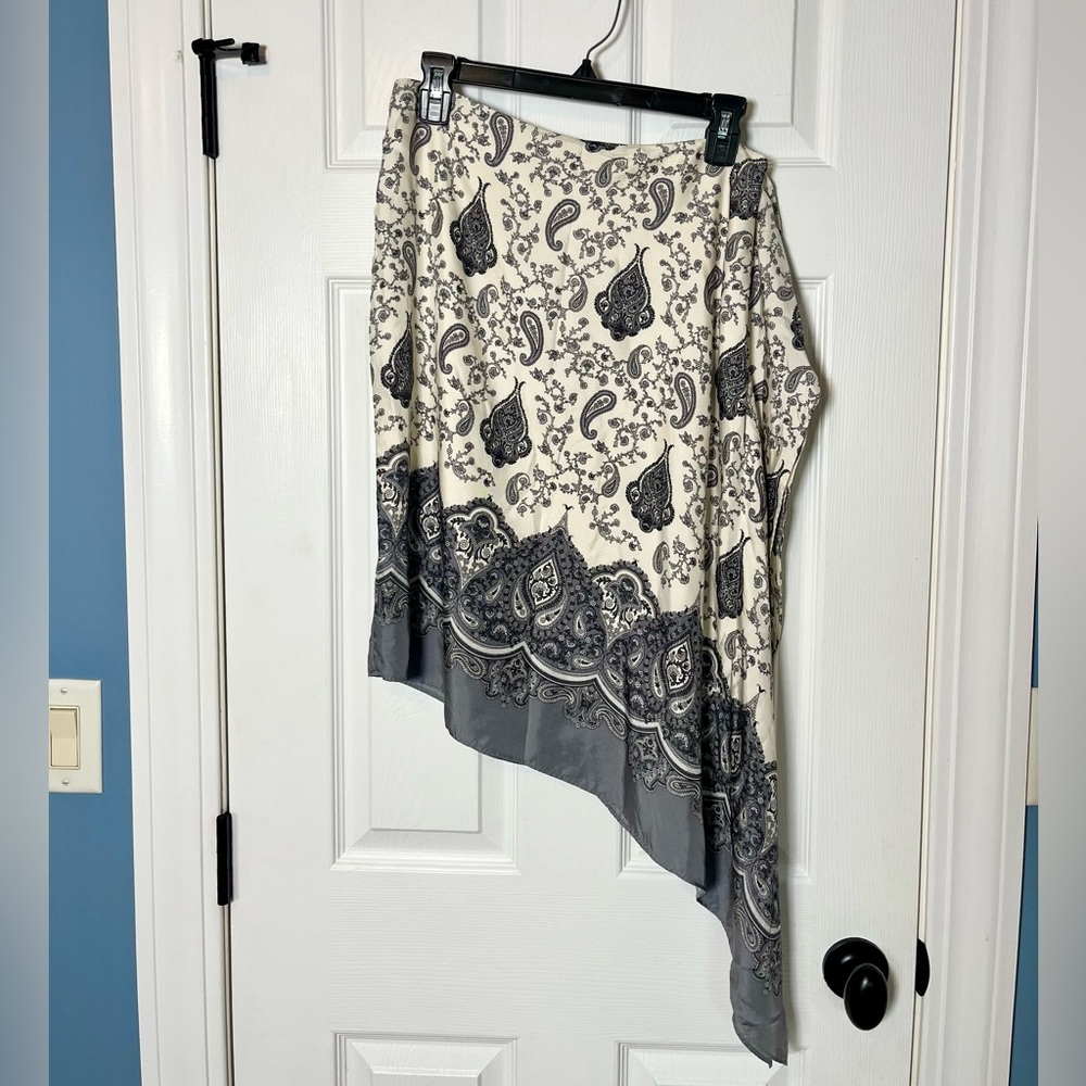 100% silk Banana Republic Asymmetric vintage midi-skirt with side draping